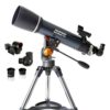 Celestron – AstroMaster 102AZ Telescope – Short-Tube Refractor Telescope – Fully-Coated Glass Optics – Adjustable-Height Tripod – Bonus Astronomy Software Package