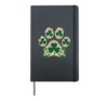 Celtic Shamrock Paw Print st Patrick's Day Cat Owner Lovers Hardcover Journal, Black