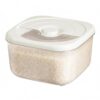 CeRaBuRET 11.02lbs Rice Container with Measuring Cup, Clear Plastic Food Storage Container Bin for Flour Sugar, Dry Food Holder with Easy-Opening Lid for Kitchen, Pantry Organizers