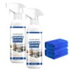 Ceramic Coating Spray for Stainless Steel, Metal & Appliances – Waterproof, Protective Layer with High Gloss Finish, Anti-Smudge Mirror & Glass Cleaner Spray (2Set)