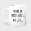 Ceramic Coffee Mug 11oz Fueled by Mitochondria And Coffee Biology Science Teacher Steminist Humor Beverage Cup For Educator Lab Desk Daily Coffee Tea
