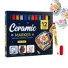 Ceramic Paint Pens 12 Pieces 1-6mm Tip Quick-Drying Waterproof Art Supplies