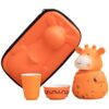Ceramic Travel Tea Set with Funny Giraffe Design Portable Teapot and Teacups Great for Gift and Daily Use Cartoon Giraffe Teapot and Tea Cup