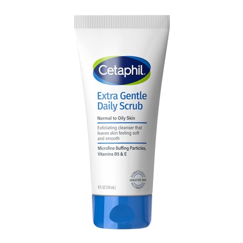 Cetaphil Exfoliating Face Wash, Extra Gentle Daily Face Scrub, Gently Exfoliates & Cleanses, For All Skin Types, Non-Irritating & Hypoallergenic, Suitable For Sensitive Skin, 6 Fl Oz