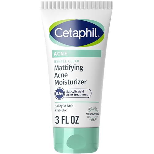 Cetaphil Face Moisturizer, Gentle Clear Mattifying Acne Moisturizer With 0.5% Salicylic Acid, Hydrates and Treats Sensitive Acne Prone Skin, Skin Care for Sensitive Skin, 3oz (Pack of 12)