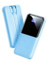 CFIAI 15000mAh Power Bank, 22.5W Fast Charging Portable Charger with Built-in Cable, External Battery Pack Compatible with iPhone iPad Samsung Android Devices, Glacier Blue