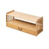 cfycfy987 Bookshelf Chinese Antique Style Desktop Bookshelf Bamboo Double-Layer Shelf with Drawers Bedroom