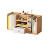 cfycfy987 Bookshelf Desktop Symmetrical Bookshelf Density Board Storage Rack for Dorm Office with Drawer Bedroom