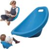 Chair Blue, Flexible Seating for Classroom Elementary, Floor Chair with Back rt, Portable Plastic Reading Chairs, Sensory Seating Rocker Egg Chairs, 2 Pcs (Blue 1 PCS)