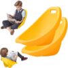 Chair Blue, Flexible Seating for Classroom Elementary, Floor Chair with Back rt, Portable Plastic Reading Chairs, Sensory Seating Rocker Egg Chairs, 4 Pcs (Yellow 2 PCS)