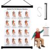 Chair Yoga Exercise Cards for Seniors – Set of 5 Seated Fitness Guides with 30-Day Flexibility & Mobility Programs, Laminated Home Workout Charts for Daily Stretching
