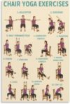 Chair Yoga Exercises Poster Wellness Chart for Seniors Canvas Living Room Bedroom Decor Wall Home Art Decorative 12x18 Inch