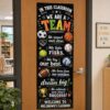 Chalkboard Sports Teamwork Motif Elementary Teacher Classroom Tapestry