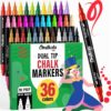 Chalkola 36 Dual Tip Liquid Chalk Markers for Blackboard Chalkboard Windows