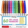 Chalkola 60 Fine Tip Dry Erase Markers Bulk Whiteboard Markers, 12 Colors