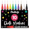 Chalkola Extra Fine Tip Chalk Markers for Blackboard (1mm Point, 10 Pack)