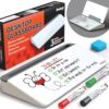 Chalkola Glass Desktop Whiteboard with Storage, Desk Dry Erase Board Buddy