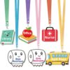 Chambom 6 Sets Hall Passes for Classrooms - Unbreakable Wooden Hall Pass with Breakaway Lanyards for Classroom, School Passes Set with Restroom, Hall, Library, Office, Nurse School Classroom Supplies