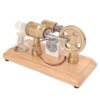 Changor Stirling Engine Motor Model Multi Color LED Educational Toy for Physics Learning Kids Aluminium Alloy 6.7 X 3.1 X 3.9in