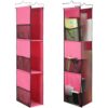 Chapou 1 PC Hanging Locker Shelves Includes 3 Layer Shelf Hanging Locker and 2 Shelf Organizer Accessories for Office School Gym Closet Home Supplies(Rose Red)