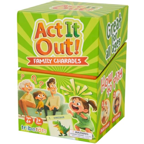 Charades for Kids & Family – Fun Acting Card Game for Family Game Night, No Reading Required & Cooperative Picture Charades Board Game, Ages 4 and Up, Kids Charades Game, for Boys & Girls