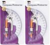 Charles Leonard Ball Bearing Compass and 6 Inch Protractor Combo Set, Metal/Clear Plastic, Assorted Colors, 1 Combo Pack (80960) (Pack of 2)