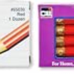 Charles Leonard Checking Pencil, Red Colored with Eraser, 12/Box (65030) (Pack of 2)