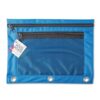 Charles Leonard Pencil Pouch for Binder with 2 Pockets, Front Mesh Pocket, Assorted Colors,Green
