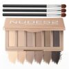 Charm Kiss 6 Colors Matte Neutral Eyeshadow Palette with 3pc Brush - Ultra Blendable Cool-Tone Nude Smokey Eye Shadow Palette
