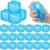 Charnoel 24 Pcs Stress Cube Slow Rising Ice Cube Stress Balls Sensory Squeeze Square Anxiety Relief Balls for Party Favors Prizes Goodie Bag Stuffer (Blue)