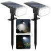 Chasikeo Solar Lights Outdoor Waterproof, 3 Lighting Modes Solar Spot Lights Outdoor, LED Solar Spotlights, Ultra Bright Dusk-to-Dawn Uplights for Garden, Landscape, Yard, Pathway, IP65, Auto On/Off
