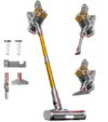 CHEBIO Cordless Vacuum Cleaner, 550W/45Kpa/65Mins Wireless Vacuum, Rechargable and Wall-Charging, 8 in 1 Lightweight Stick Vacuum for Hard Floor/Carpet/Hair