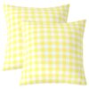 Checkered 20x20 Inch Throw Pillow Covers Set of 2,Light Yellow White Classic Gingham Buffalo Plaid Decor Pillow Cases for Teens Adults Geometric Grid Art Print Cushion Covers for Couch Office Car