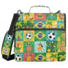 Checkered Pattern Selva Tree Ball 1.5-Inch 3-Rings Zippered Binder Bag with Handle and Removable Shoulder Strap Waterproof Portfolios Portfolio Organizer for School