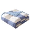 Checkered Weighted Blanket for Adults 12Lbs, 59"x79" Twin Size, Cooling Heavy Blanket for 110-130Lbs, Soft Thick Bedding for All-Season Sleeping Comfort Breathable