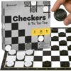 Checkers Board Game with 30 Checkers Pieces - Classic Board Game for Kids and Adults