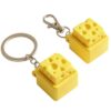 Cheese Fidget Keychain 2 Pack, Clicking Keyboard Sound Stress Press Keychain, Cute Cheese Pop Push Bubble Keychain for Adults Teens, Mini Sensory Fidget Bag Charm, Desk Gadget