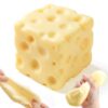 Cheese Squishies Squeeze Toys Soft Cheese Chunks Fidget Toys （Yellow）