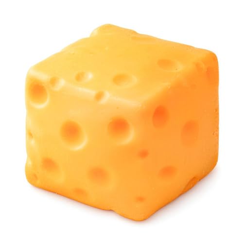 Cheese Squishy Toy, 4.3 x 4.3 Inch Jumbo Cheese Cube Squishy, Big Slow Rising Soft Squeeze Toy, Cute Food Squishy Fidget Toy for Kids and Adults, Desk Toy, Party Favor, Birthday Gift