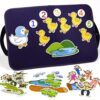 CHEFAN Felt Board for Toddlers, Felt Pieces Storytelling Flannel Board with 5 Little Ducks, 5 Little Monkeys and 5 Green Speckled Frogs Stories for Preschool Activities, 4 Sets