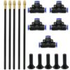 CHENJIN 15PCS 1/4 Inch Bendable Spray Irrigation System Kit Automatic Watering Three Way Nozzles Plugs Universal Arms Three Way Connectors Five Each for Plant Watering Pneumatic Fittings