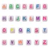 Cheriswelry 50pc Cube Letter Acrylic Beads Colorful Alphabet Beads 15mm