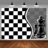 Chess Backdrop, Black and White Checkered Photography Background, 7x5ft