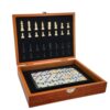 Chess Foldable Wooden Chess Set 2 in 1 for Travel Board Games Set Chess Dominoes Divination