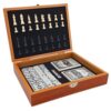 Chess Foldable Wooden Chess Set 3 in 1 for Travel Board Games Set for Kids and Adults Chess Dominoes Cards Set