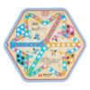 Chess Hexagon 15-in-1 Board Game with Flying Chesses & Checkers Large Thick Glass Marbles