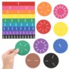 Chewtoyo 12 Sets EVA Rainbow Fraction Manipulatives, 6 Sets Fraction Tiles and 6 Sets Fraction Circles, Covers 1/1 to 1/12, Visual Learning Tool