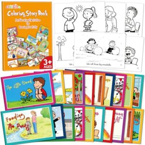 chiazllta 40 Pack Story Coloring Books Mini Coloring Story Book Bulk Leveled Early Guided Reading First Grade for Toddler Preschool Kindergarten Kid Birthday Favor Classroom Activity Supplies(Orange)