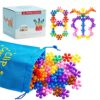 Chichalk Clip Connect 120 Piece Building Blocks | Diameter 1.26", STEM Building Toys Set Kindergarten Math Manipulatives for Kids Boys Girls, Educational Preschool Toys Activities Homeschool Supplies