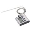 CHICIRIS Digital Meat Thermometer with Probe, Timer for Oven Grilling BBQ, Preset Temperature 250, 99 Min 59 Sec Timer, Stainless Steel Probe, Magnetic Back